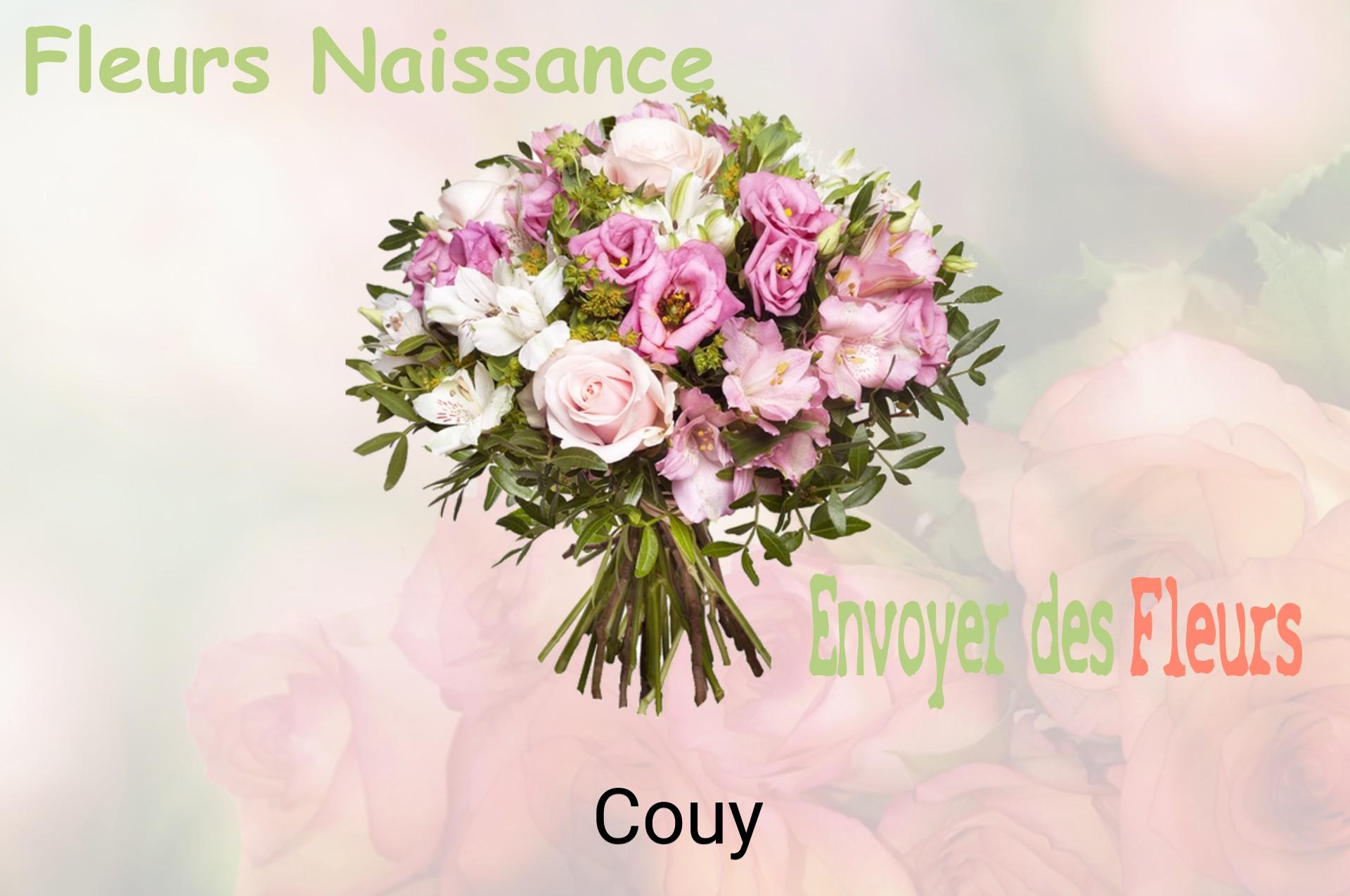 Bouquet de fleurs de naissance livré à Couy